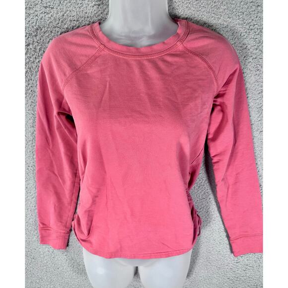 Pact Cinch Side Pullover Long Sleeve Top Women’s Small Coral Organic Cotton Soft - Picture 7 of 11